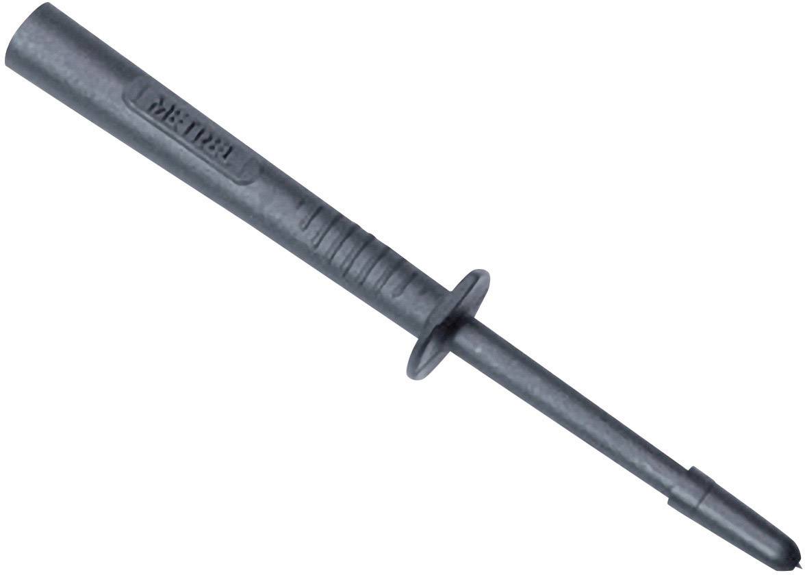 A black plastic wall plug for mounting purposes, with a ribbed grip section and a tapered end. Suitable for wall fixings.