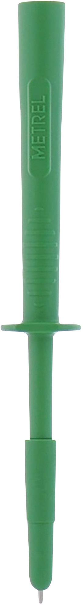 Green ballpoint pen with sleek design and twist mechanism for extending and retracting the refill.
