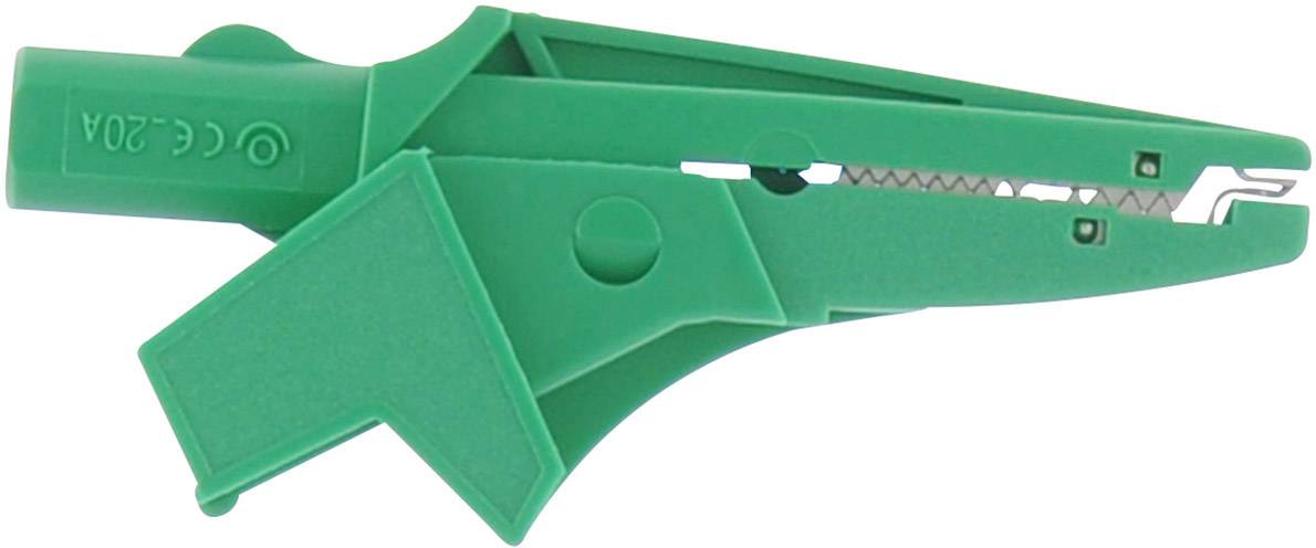 Green cable wire strippers with serrated blade, suitable for stripping cables of various diameters.