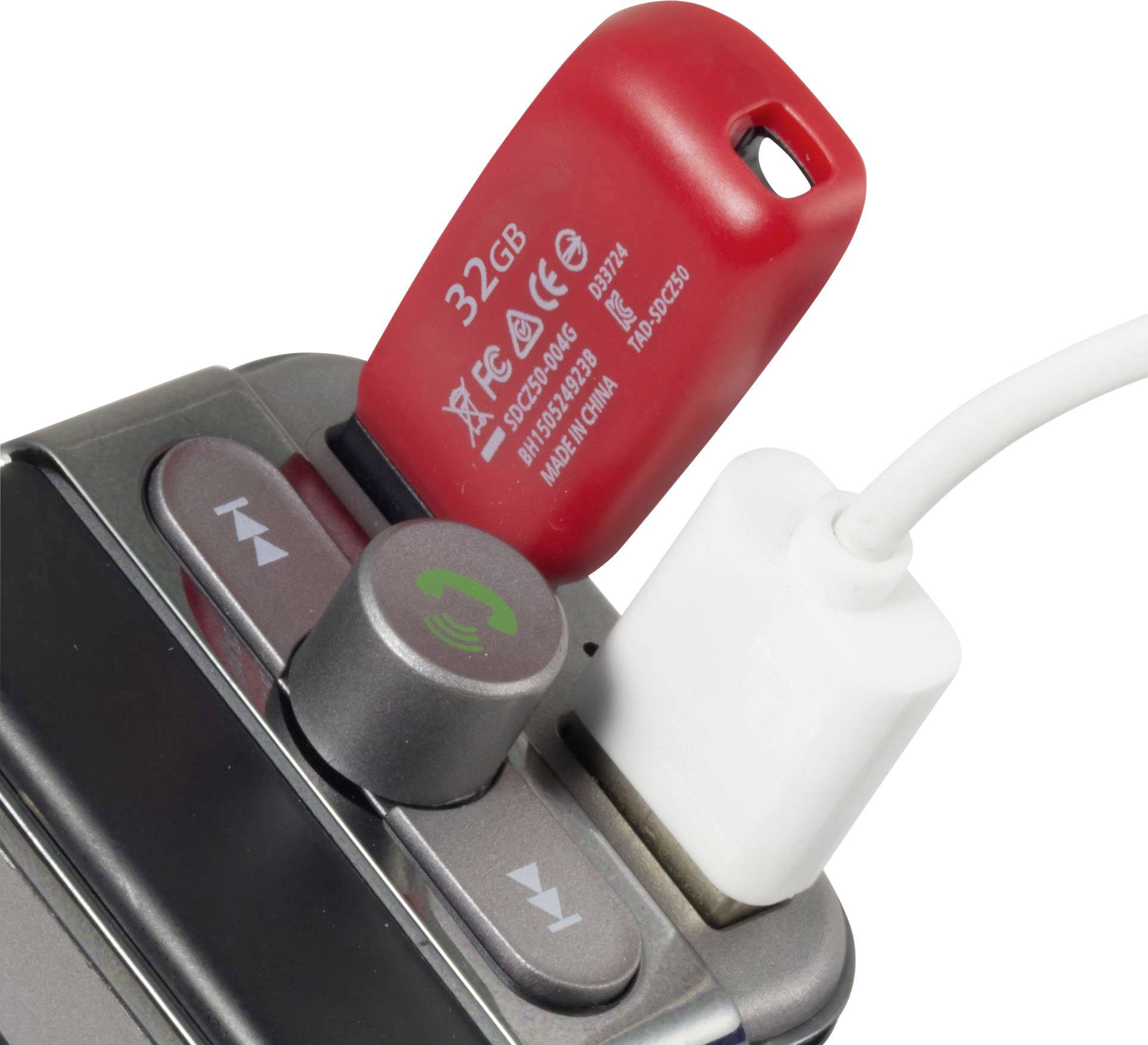 Technaxx FMT900BT FM transmitter incl. hands-free, Built-in MP3 player, incl. iPhone charger