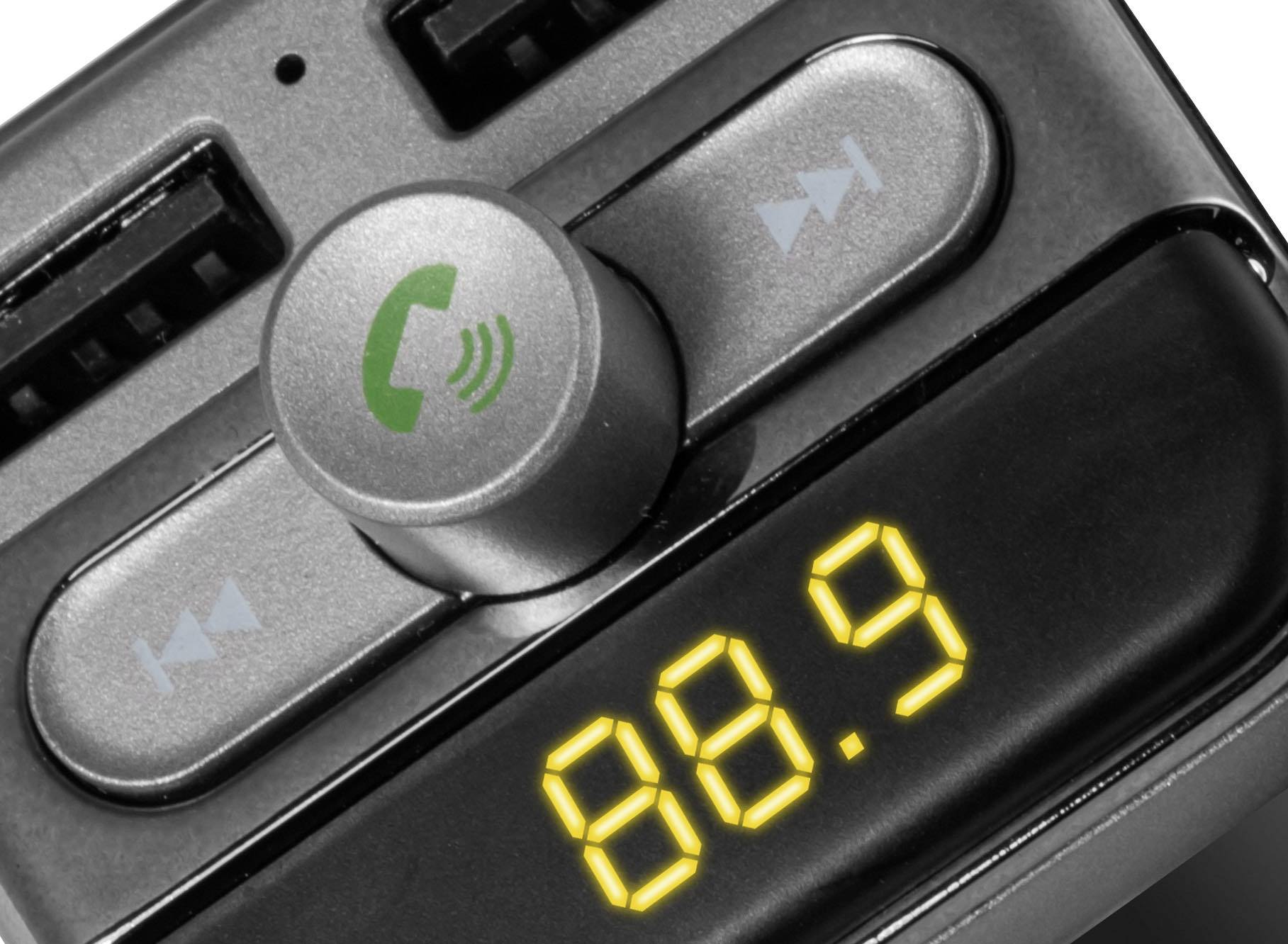 Technaxx FMT900BT FM transmitter incl. hands-free, Built-in MP3 player, incl. iPhone charger