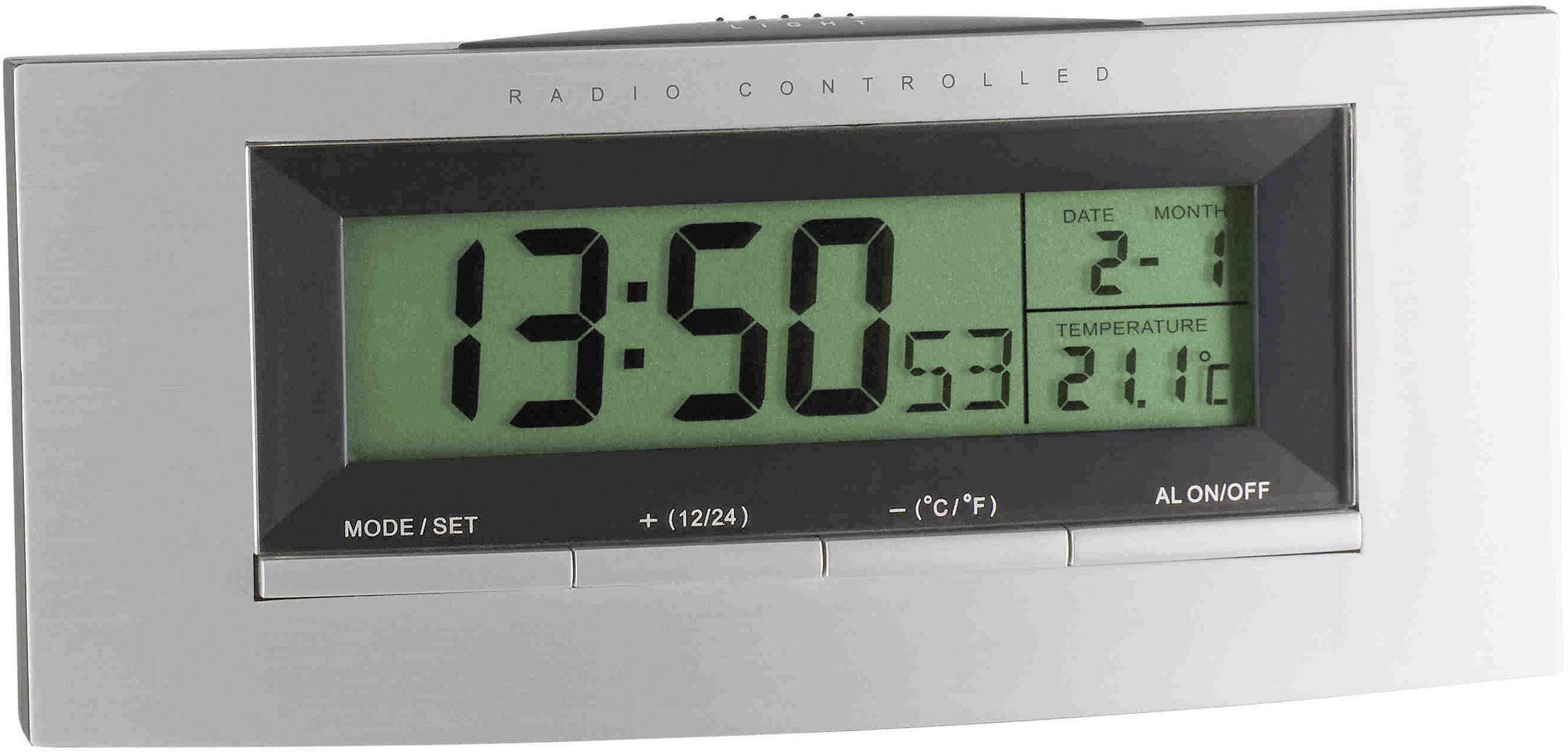 TFA Dostmann 98.1030 Radio Alarm clock Silver, Black