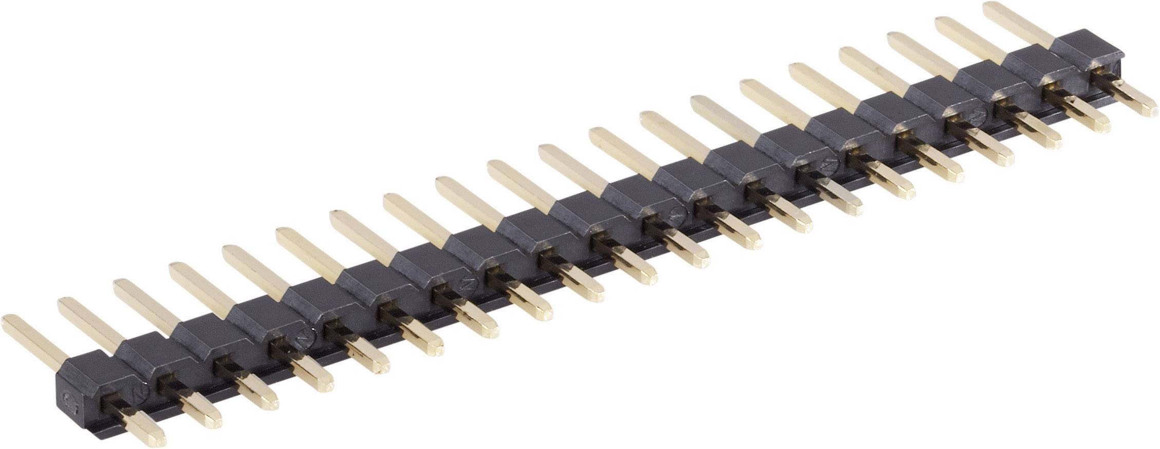 A long, single-row pin header with 20 gold-plated connectors, displayed on a white background.
