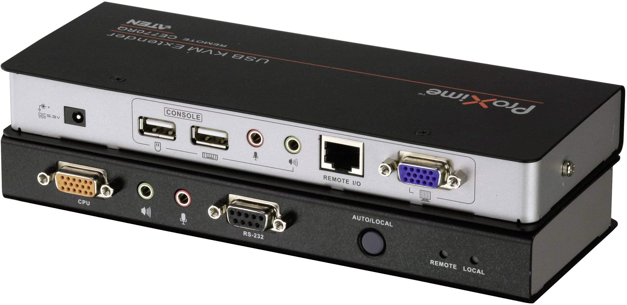 VGA, Jack connector, USB 2.0 KVM-Extension via RJ45 network cable ATEN CE770-AT-G 300 m N/A