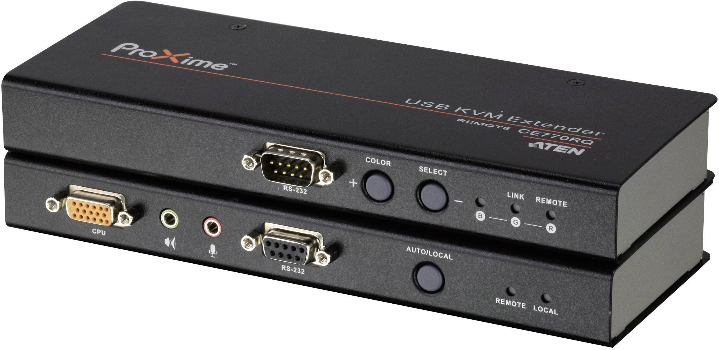 VGA, Jack connector, USB 2.0 KVM-Extension via RJ45 network cable ATEN CE770-AT-G 300 m N/A