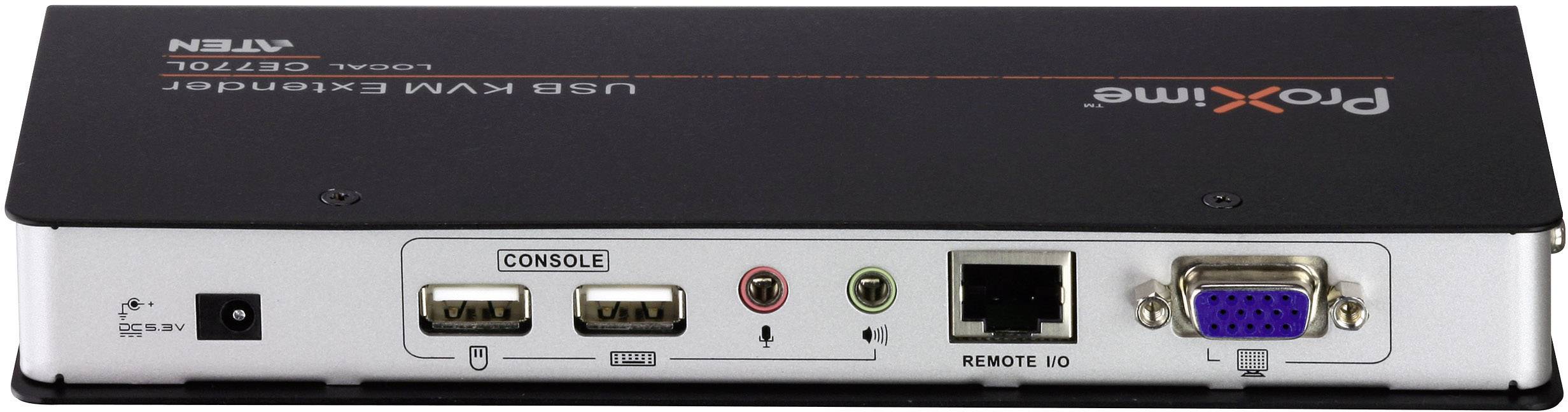 VGA, Jack connector, USB 2.0 KVM-Extension via RJ45 network cable ATEN CE770-AT-G 300 m N/A