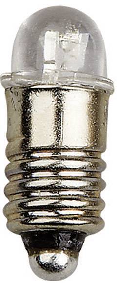 A small LED light bulb with a silver-coloured base and transparent casing.