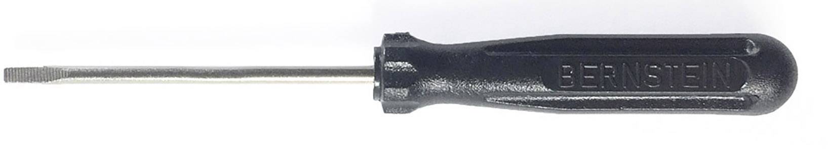 Black flathead screwdriver, positioned horizontally.