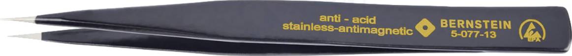 Anti-static stainless steel tweezers with 'anti-acid stainless-antimagnetic' inscription. Product of the Bernstein brand.