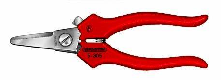 Red, closed cutting pliers with silver blade, suitable for cutting fine wires or precision work.Translation to British English:Red, closed cutting pliers with silver blade, suitable for cutting fine wires or precision tasks.