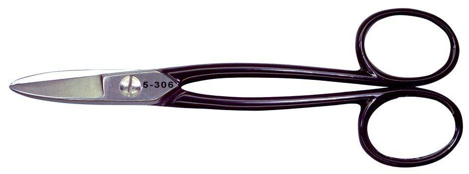 Scissors with a black handle, slightly open.