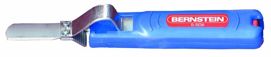 Blue amber safety belt cutter with metal blade and red handle, suitable for cutting safety belts in emergency situations.