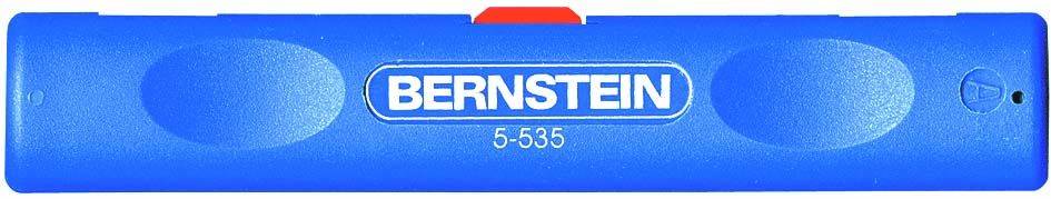 Blue plastic case with the inscription 'BERNSTEIN 5-535', suitable for storing tools or precision instruments.