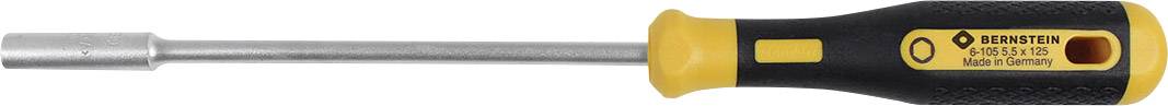 Screwdriver with a yellow handle, long metal shaft and hexagonal tip, suitable for specialist screw-related tasks.