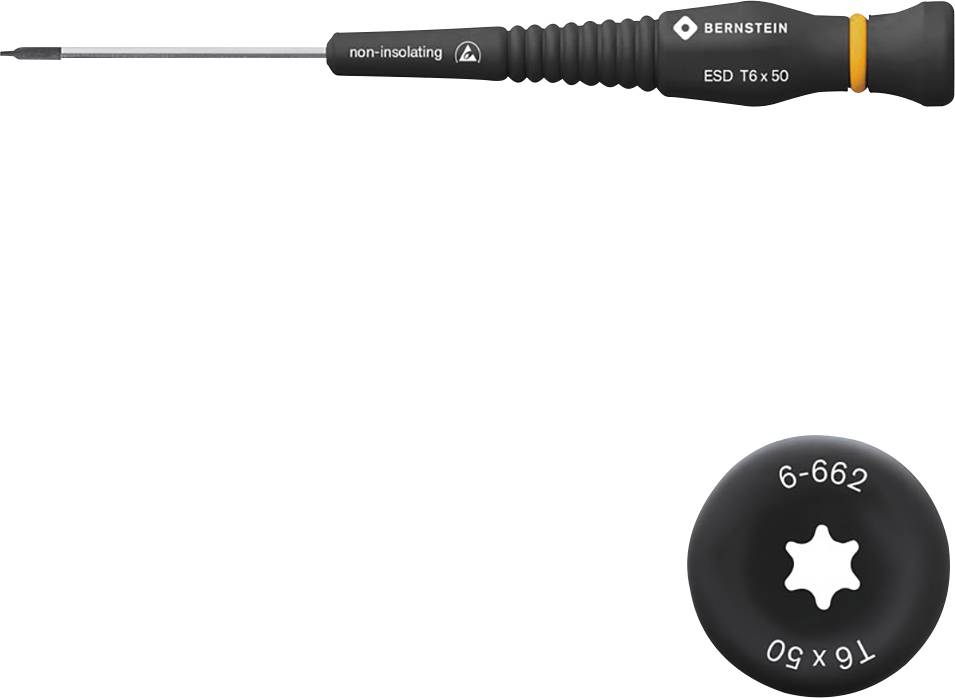 Screwdriver with insulated handle and T6×50 Torx head, Bernstein brand