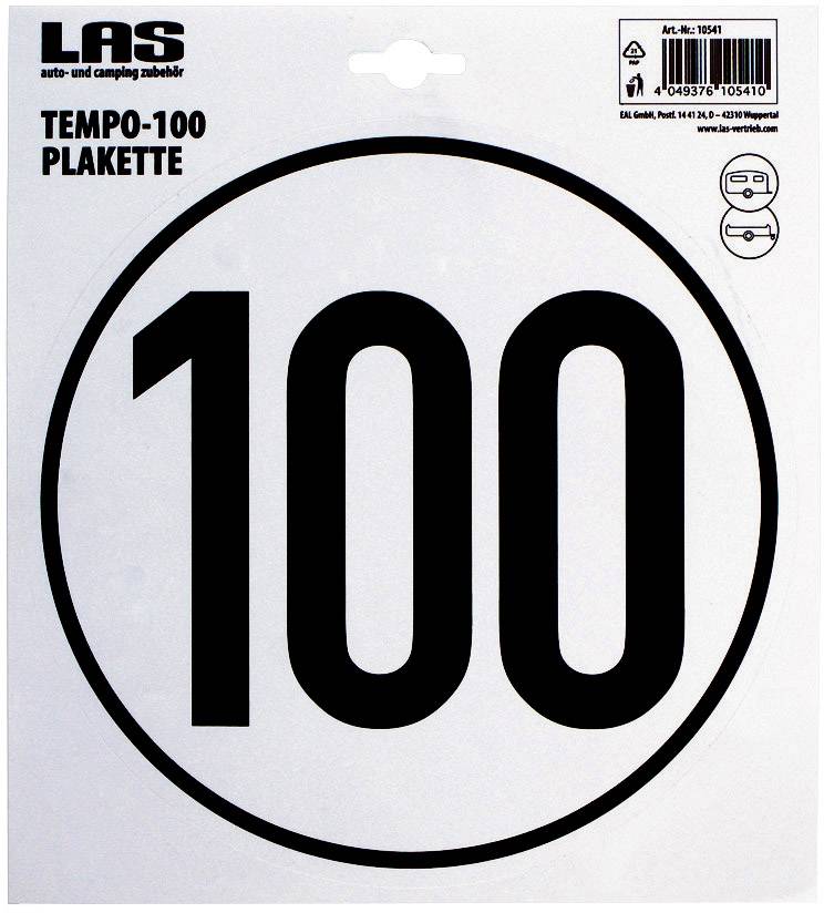 LAS 10541 100 km/h Speed limit sticker