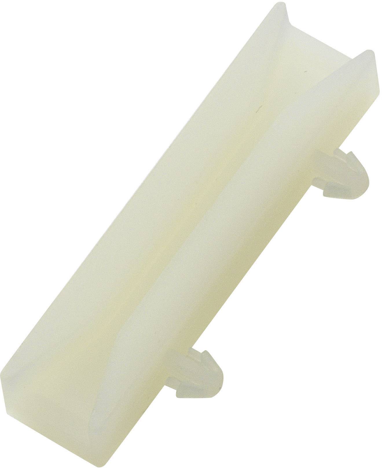 Small plastic mounting bracket, rectangular, with side clips for attaching to surfaces.