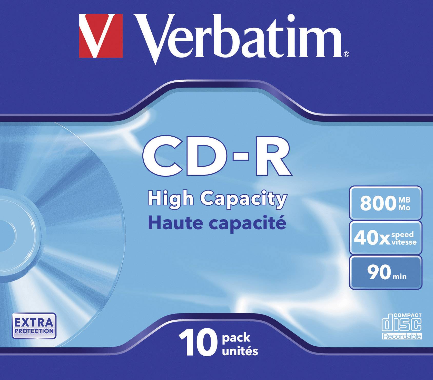 Verbatim 43428 Blank CD-R 90 800 MB 10 pc(s) Jewel case