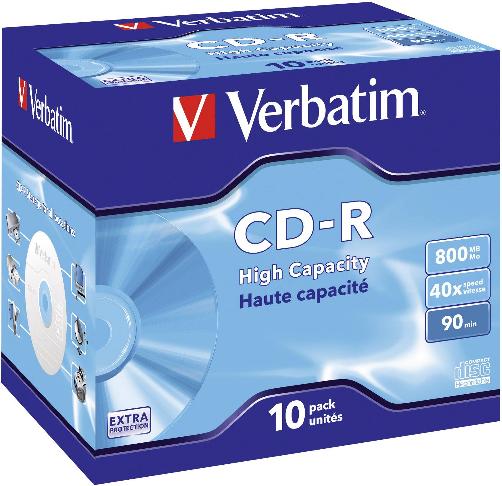 Verbatim 43428 Blank CD-R 90 800 MB 10 pc(s) Jewel case