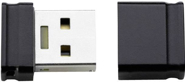 A compact, black USB plug with a detachable protective cover. Ideal for connecting devices or storing data.