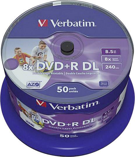 Verbatim 43703 Blank DVD+R DL 8.5 GB 50 pc(s) Spindle Printable