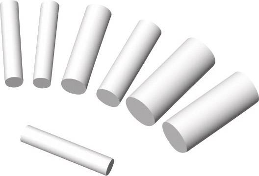 Cylindrical rods in a curved formation of varying sizes. The largest cylinder is on the right, with the smallest on the left.