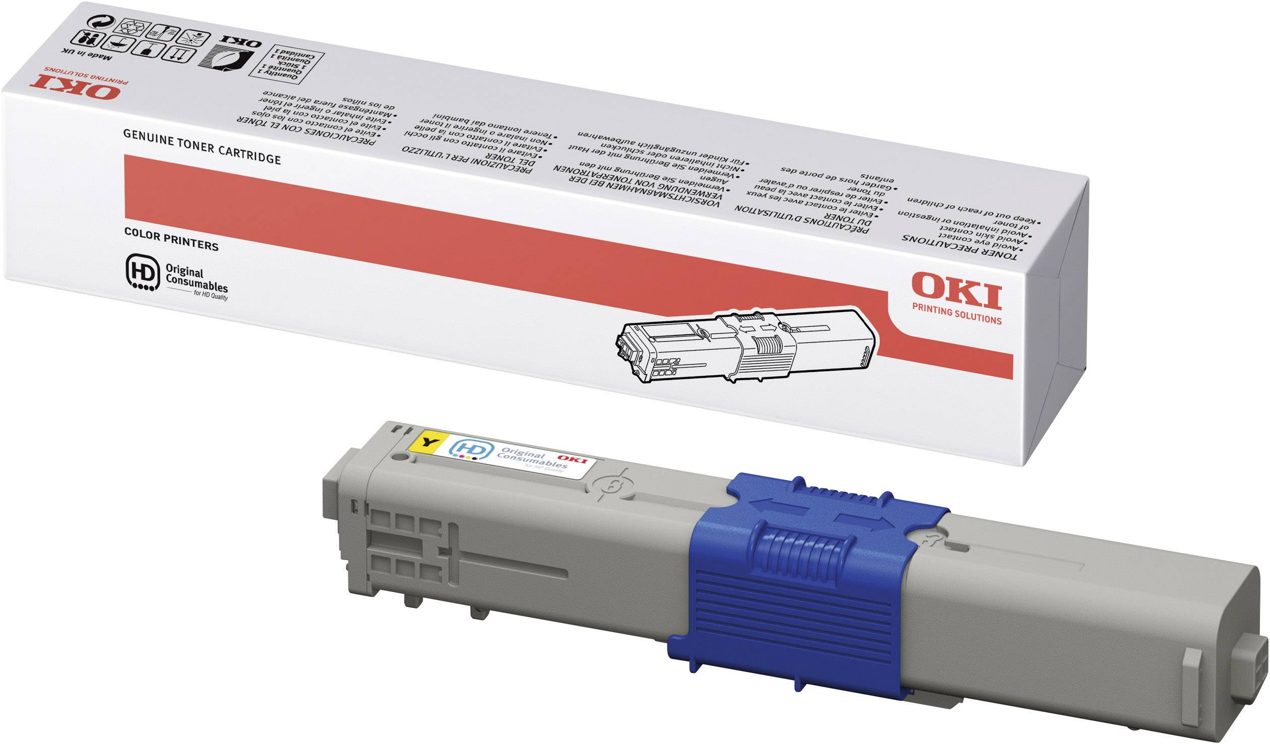 OKI Toner C330 C331 C510 C511 C530 C531 MC351 MC352 MC361 MC362 MC561 MC562 Original Yellow 2000 Sides 44469704