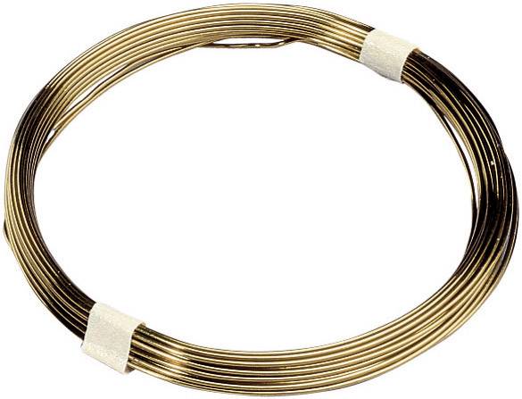 A golden winding of thin wire in a circular shape.