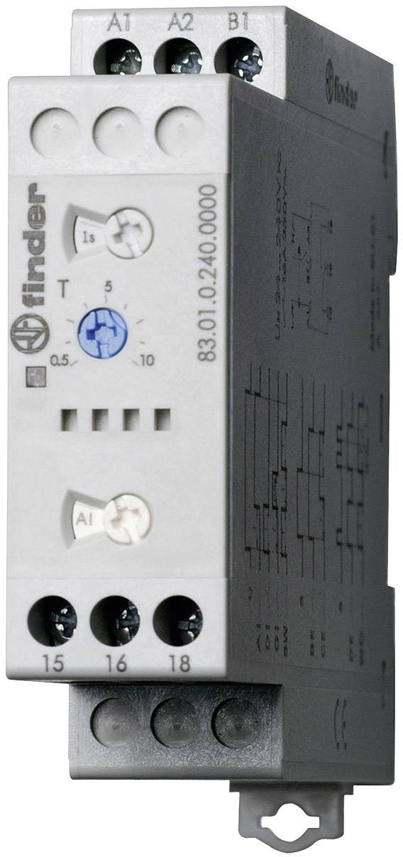 Finder relay with multiple terminals and time setting switch. Suitable for installation in electronic control systems.