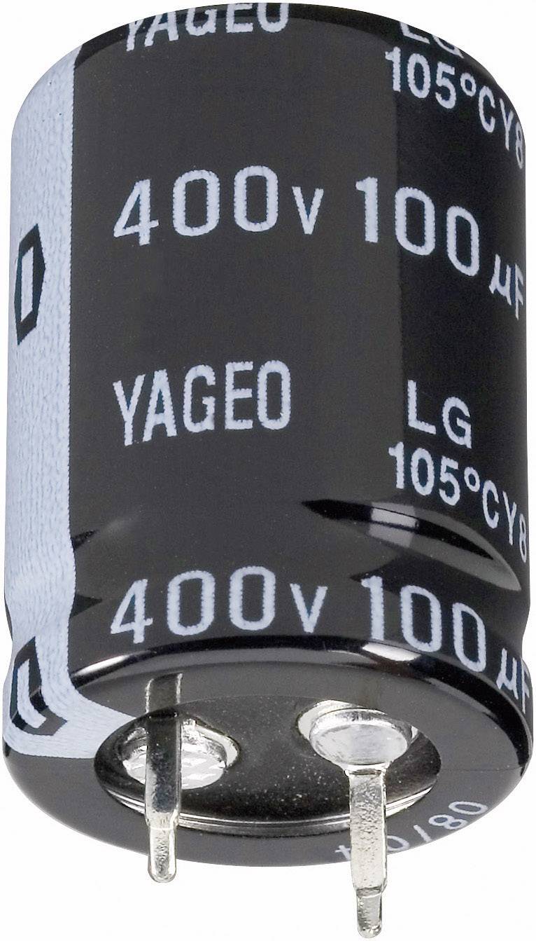 Yageo LG400M0100BPF-2230 Electrolytic capacitor Snap-in 10 mm 100 µF 400 V 20 % (Ø x H) 22 mm x 30 mm 1 pc(s)
