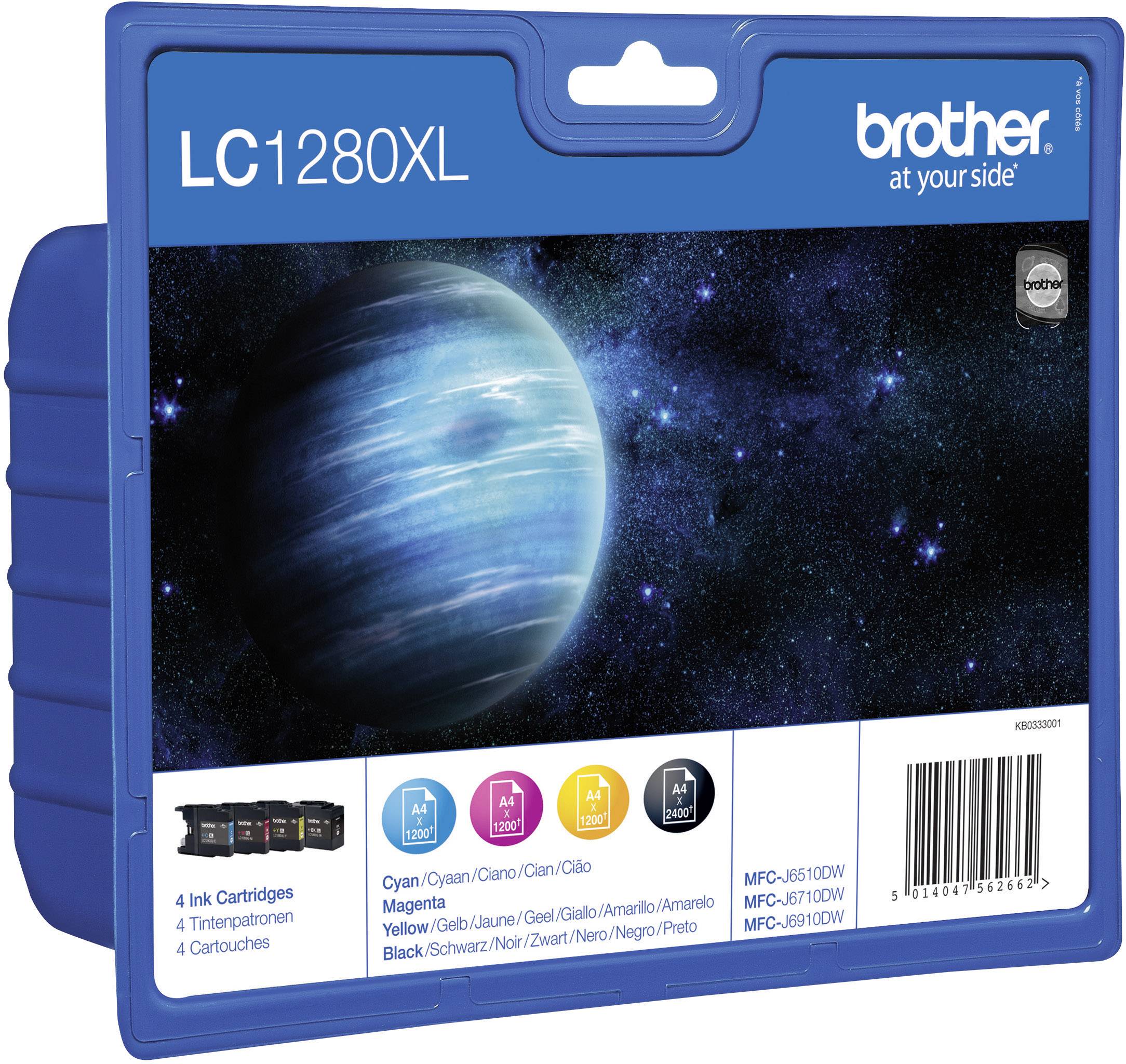 Brother Ink cartridge LC-1280XL Original Set Black, Cyan, Magenta, Yellow LC1280XLVALBPDR