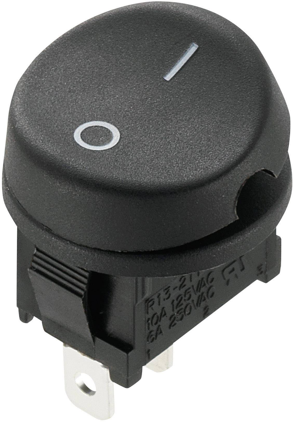 A black rocker switch with circle and line symbols indicates ON/OFF positions.