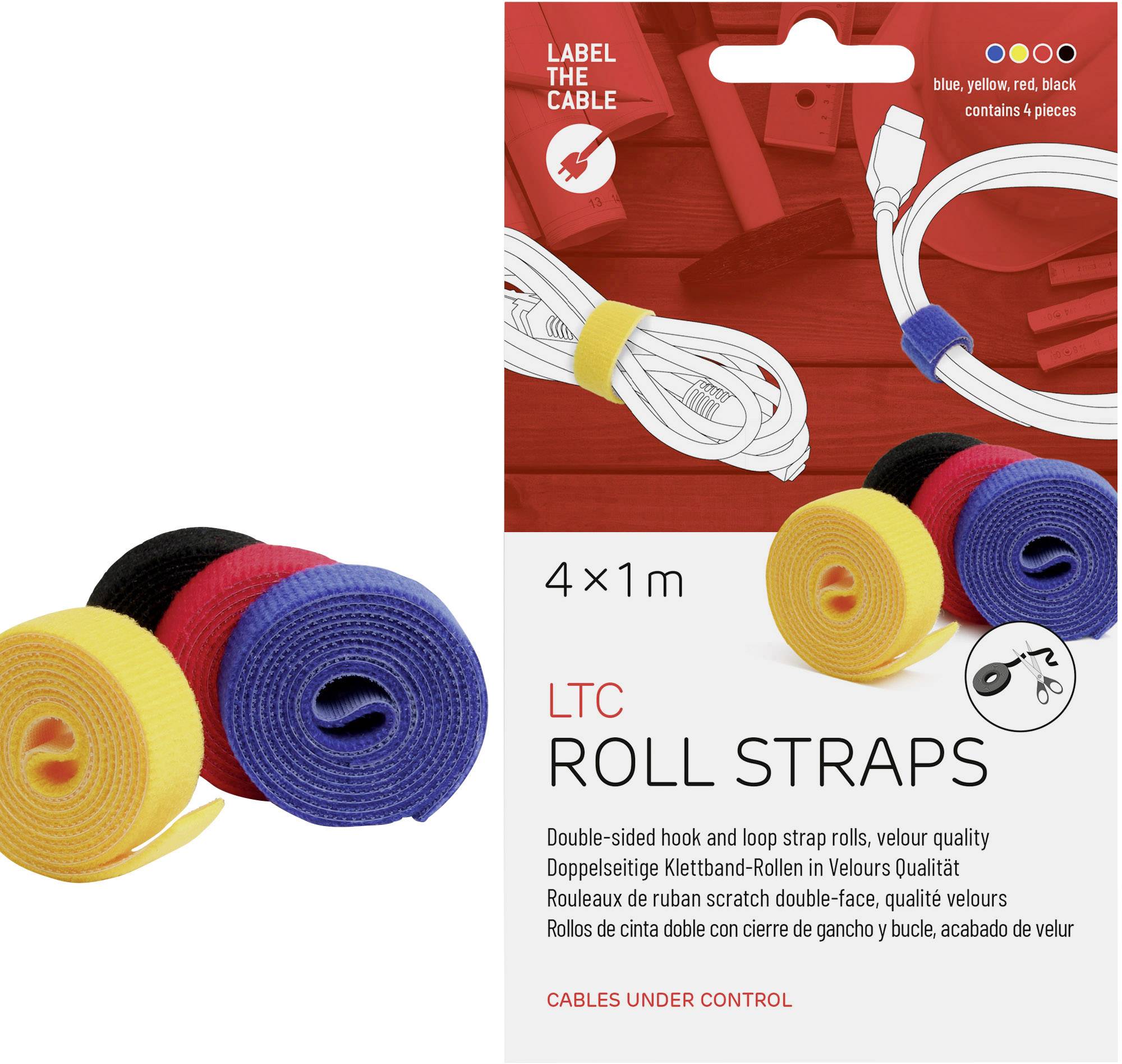 Label the Cable LTC 1230 19 inch Hook-and-loop tape Yellow, Black, Red, Blue