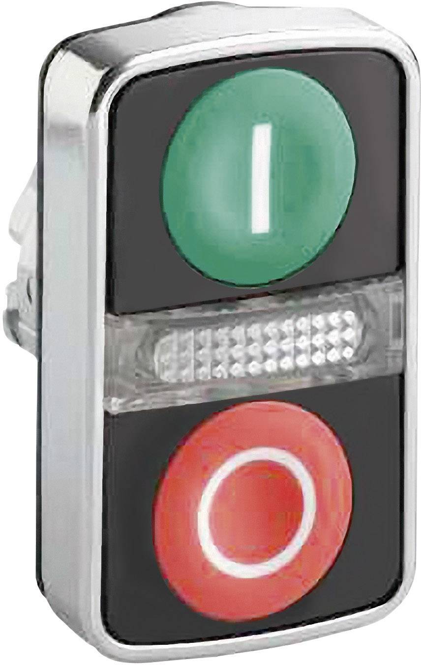 A rectangular switch with two buttons: green at the top with the number '1', red at the bottom with the number '0'.