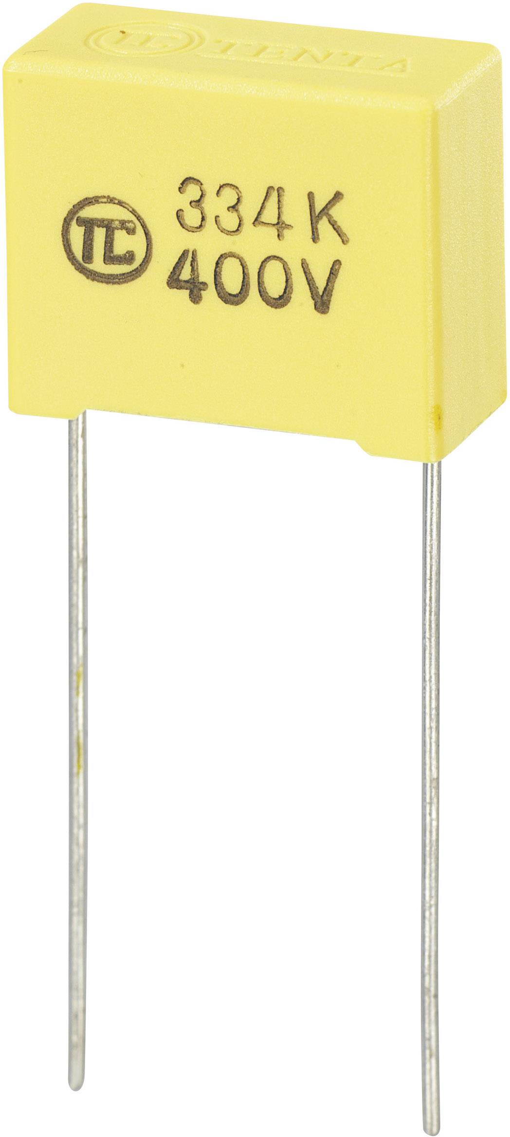 TRU COMPONENTS MKS thin film capacitor Radial lead 0.33 µF 400 V DC 5 % 15 mm (L x W x H) 18 x 8.5 x 14.5 mm