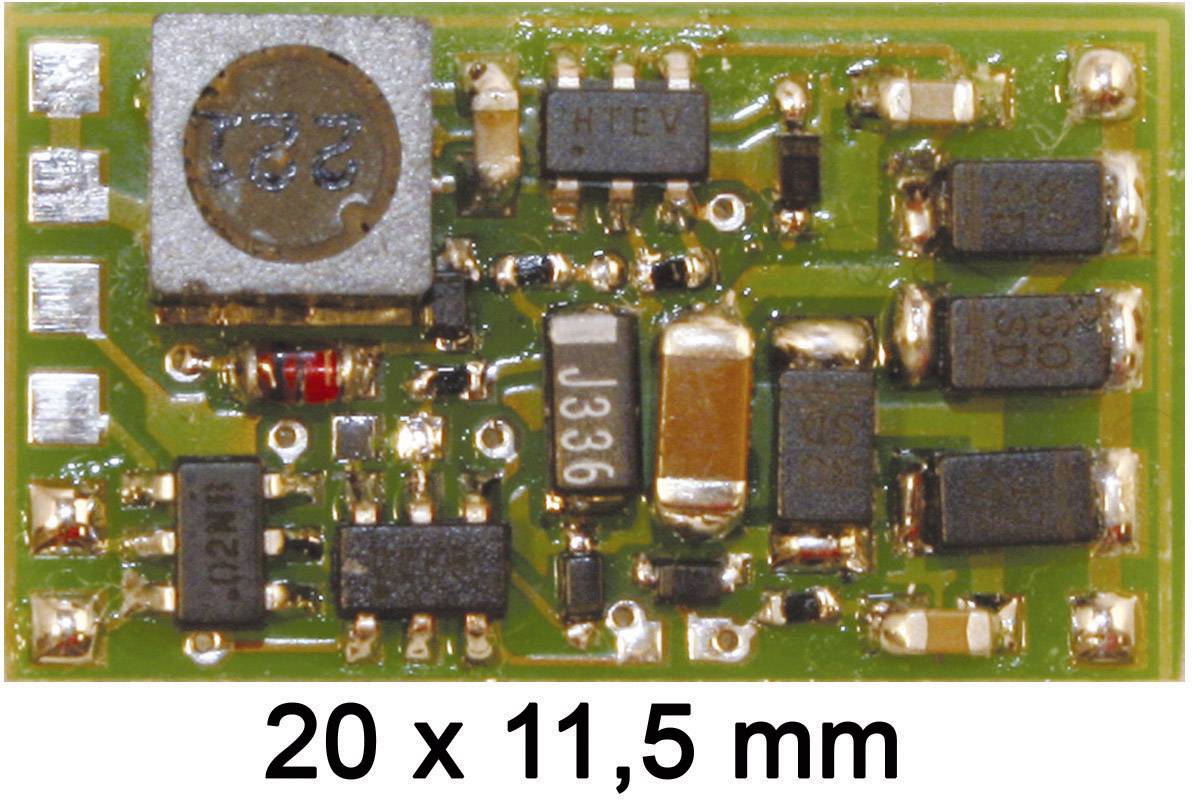 Microcontroller board with various electronic components, dimensions 20 x 11.5 mm.