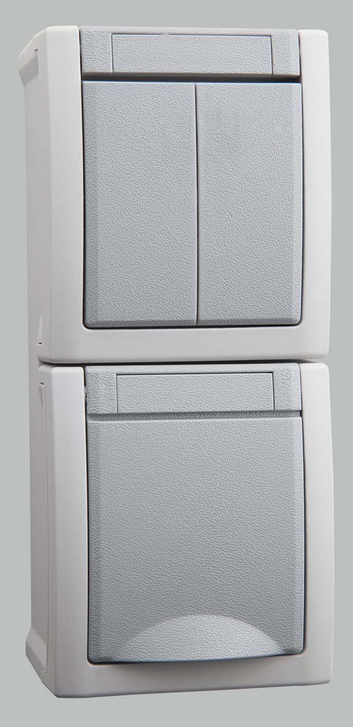 VIKO Wet room switch product range Switch/socket combo Pacific Grey 90591082-DE 1 pc(s)