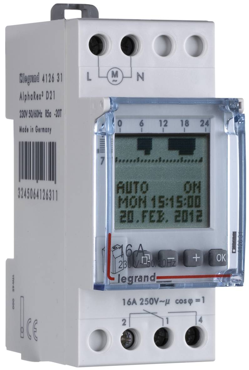 Legrand 412654 DIN rail mount timer digital 4000 W