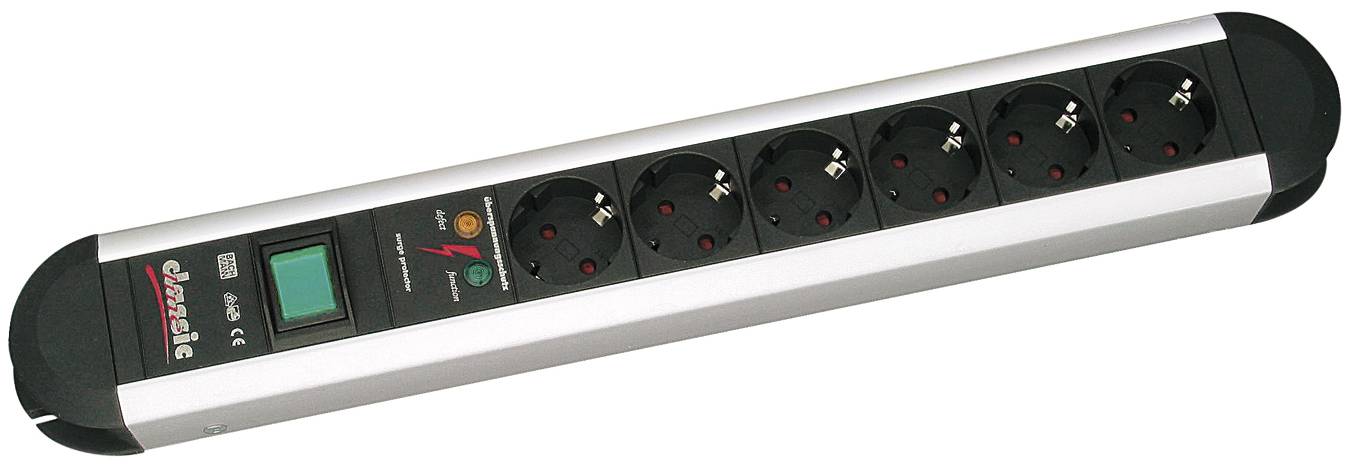 Bachmann 331013 Surge protection power strip 6x Aluminium , Black PG connector 1 pc(s)