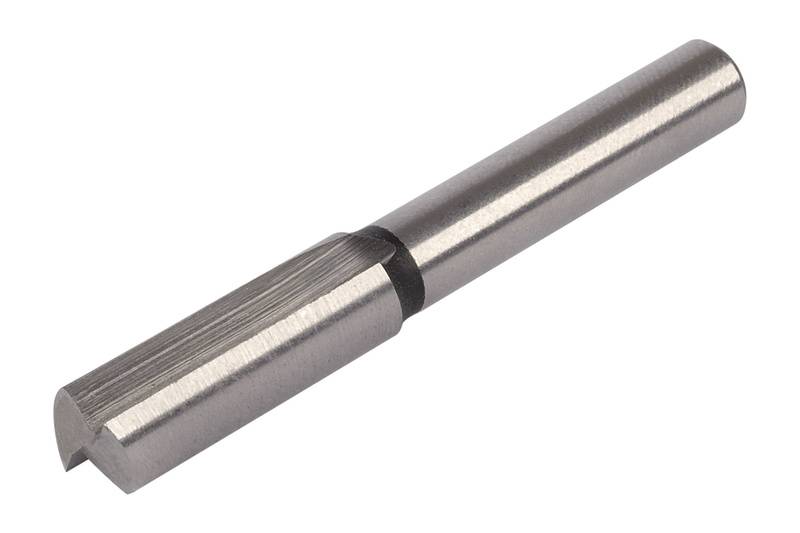 Metal drill with a flat cutting head, suitable for precision drilling in metal surfaces.