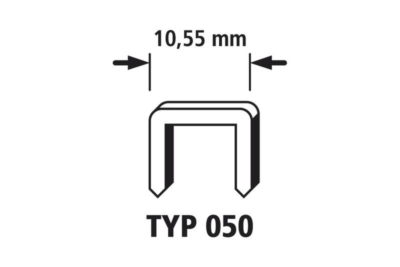 Figure shows clip Type 050 with a width of 10.55 mm.