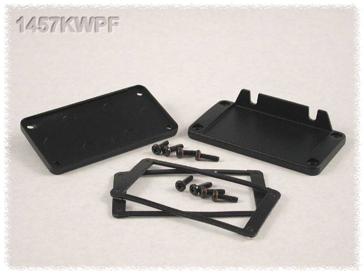 Hammond Electronics 1457KWPF 1457KWPF End cover with flange (L x W x H) 12 x 84 x 44 mm Aluminium Black 1 pc(s)