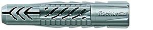Metal spreading wall plug with brand name. Used for fixing in building structures. Shows slots for better grip in walls.