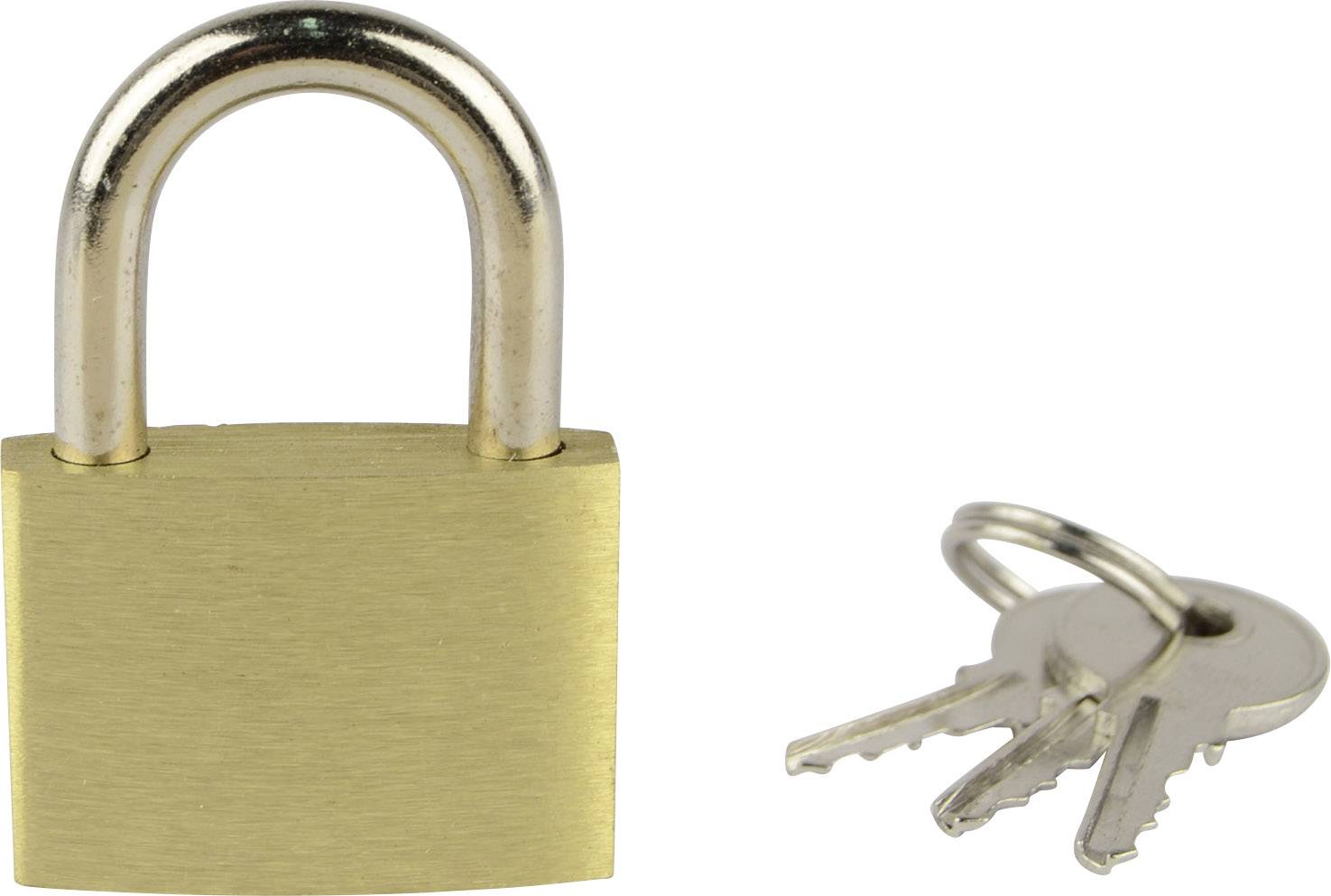 Brüder Mannesmann M 413-30 Padlock 25 mm keyed to differ Gold yellow Key