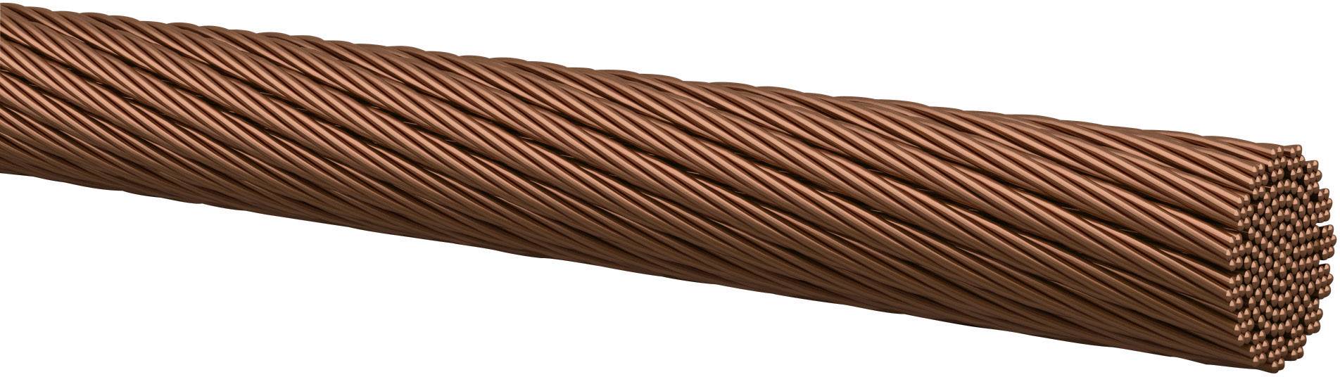 A thick bundle of copper wires, tightly wound, possibly for electrical cables or industrial purposes.