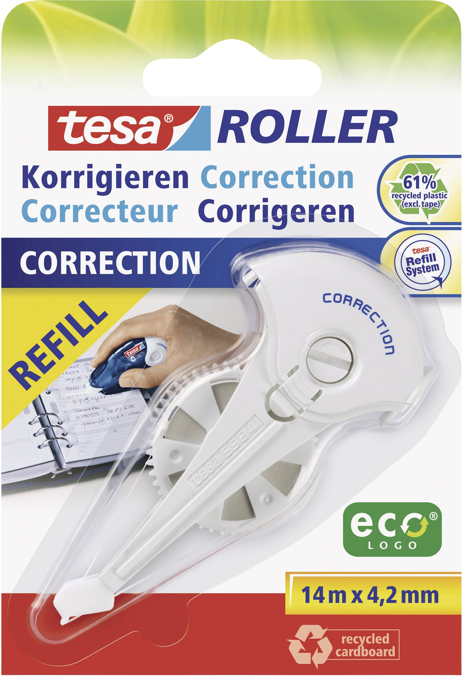 Tesa® Roller Korrect.Ecologo Refill 4,2 mm -Blister