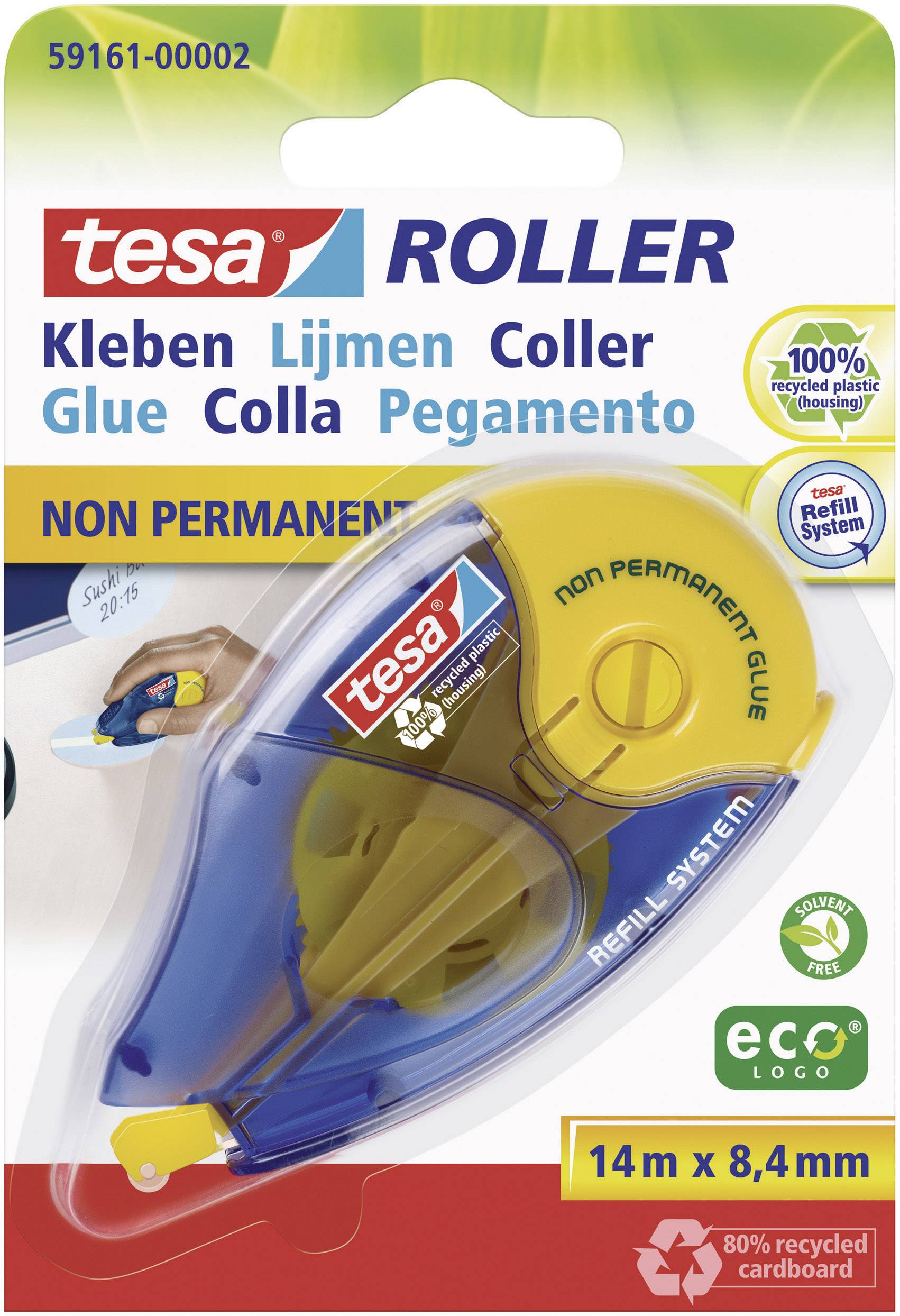 Tesa® Roller Non Perm.Gluing Ecologo Refill - Blister