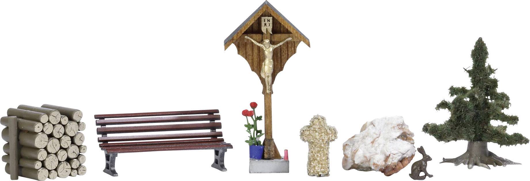 Busch 1148 H0 Wayside cross and accessories Assembled