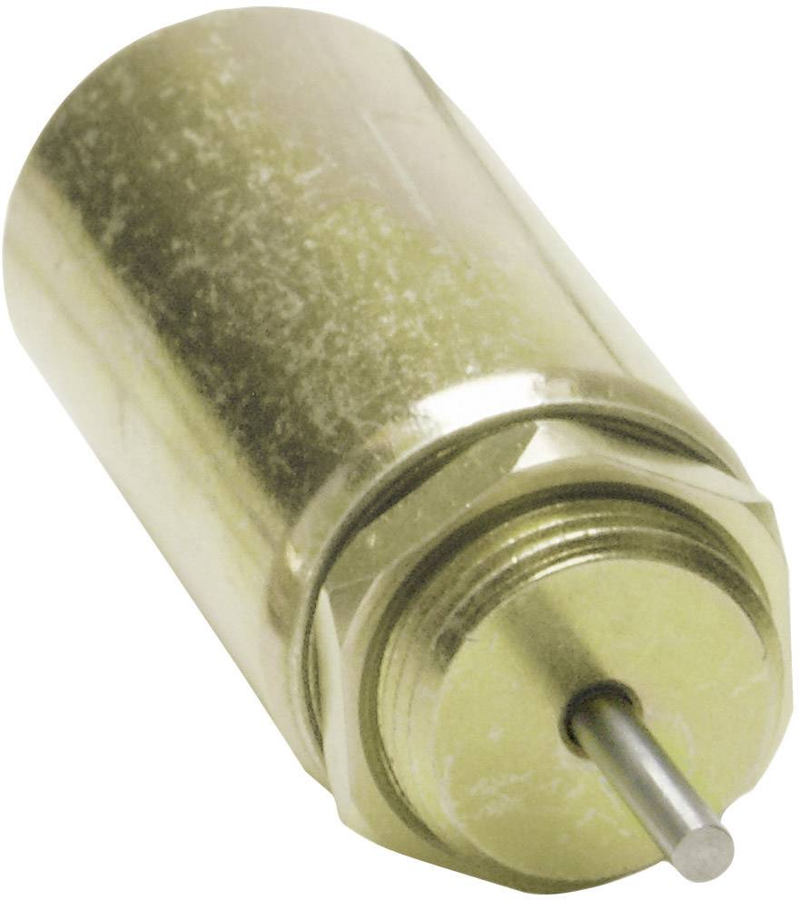 A cylindrical metal pin with a small protruding pin on one side, likely a mechanical component.