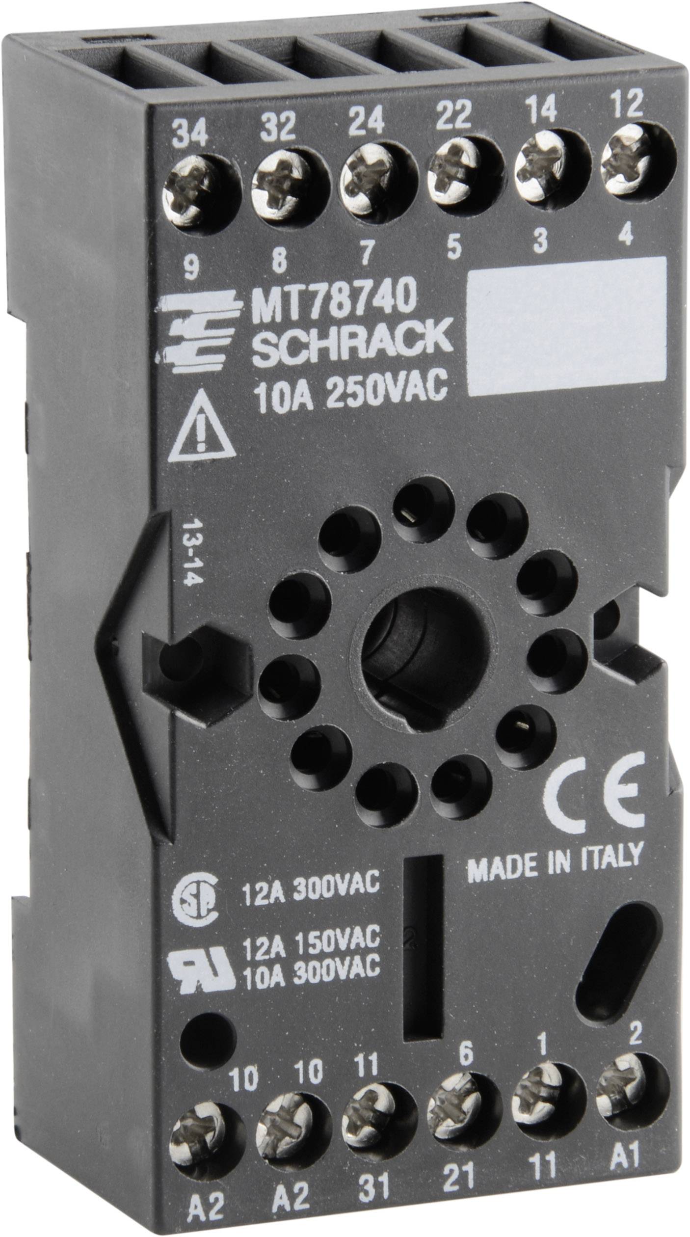 TE Connectivity MT78740 = ES 12 Relay socket Compatible with series: TE Connectivity MT series (L x W x H) 75 x 38 x 26 mm 1 pc(s)